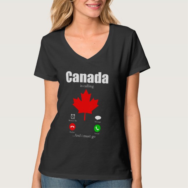 Camiseta Bandeira de Presente do Canadá Varsity Canadense T (Frente)