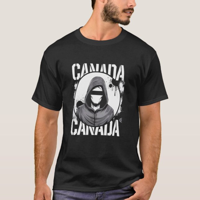 Camiseta Bandeira de Presente do Canadá Varsity Canadense T (Frente)