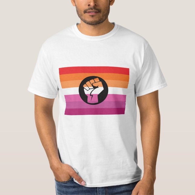 Camiseta Bandeira de Protesto Lésbica (Frente)