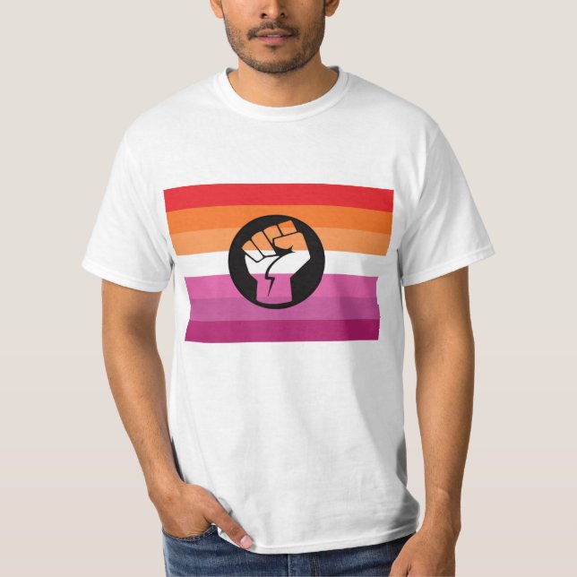 Camiseta Bandeira de Protesto Lésbica (Frente)