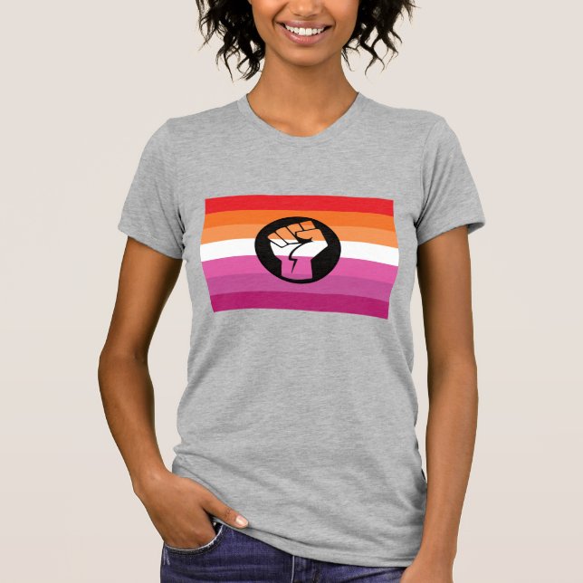 Camiseta Bandeira de Protesto Lésbica (Frente)