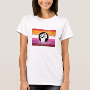 Camiseta Bandeira de protesto pintada de lésbica