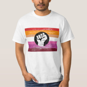 Camiseta Bandeira de protesto pintada de lésbica