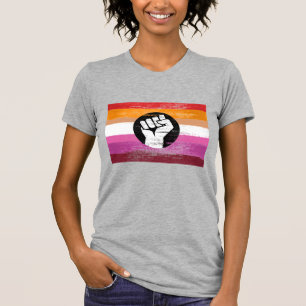 Camiseta Bandeira de protesto pintada de lésbica