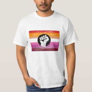 Camiseta Bandeira de protesto pintada de lésbica
