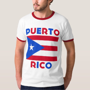 Camiseta Bandeira de Puerto Rico do vintage do tigre 80s de
