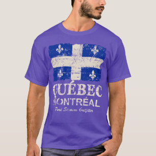 Camiseta Bandeira de Quebec com Visual Vintage