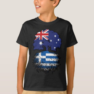 Camiseta Bandeira de Raízes da Árvore Australiana grécia