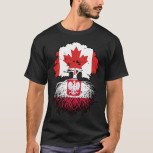 Camiseta Bandeira de Raízes de Árvore do Canadá Polônia