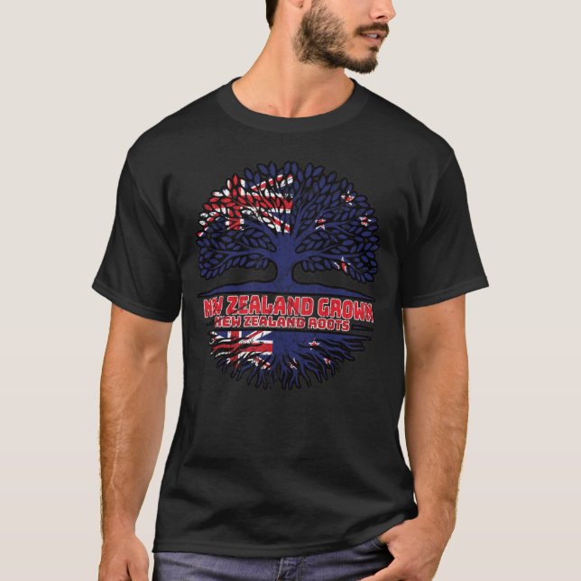 Camiseta Bandeira de Raízes de Kiwi, neozelandesa (Frente)