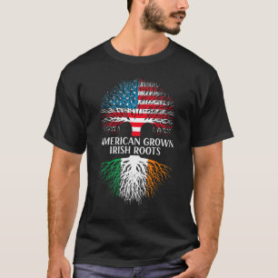 Camiseta Bandeira de Raízes Irlandesas Cultivada Americana