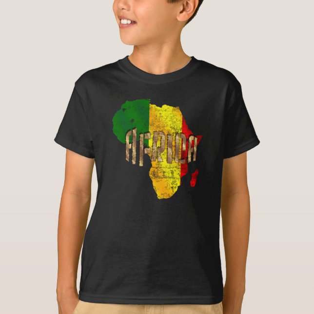 Camiseta Bandeira de Rastafari Rasta do mapa da reggae de (Frente)