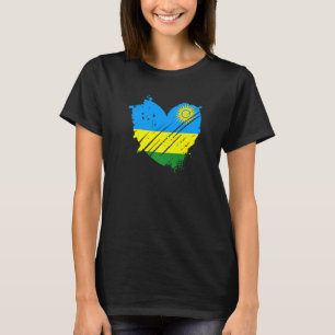Camiseta Bandeira de Ruanda Eu amo Ruanda Está no meu DNA