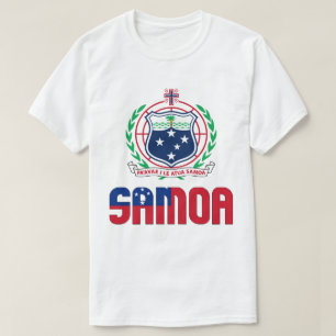 Camiseta Bandeira de Samoa e Casaco de Armas Patriótica