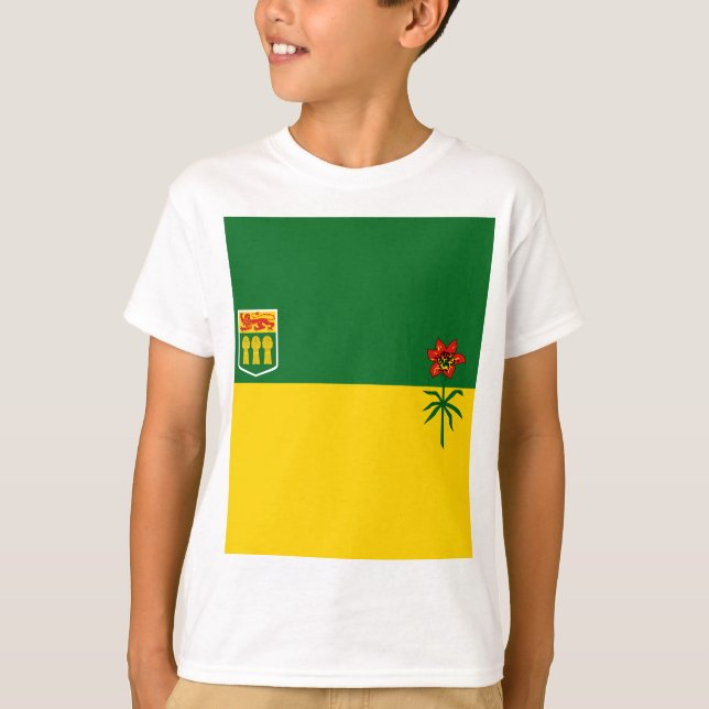 Camiseta Bandeira de Saskatchewan (Frente)
