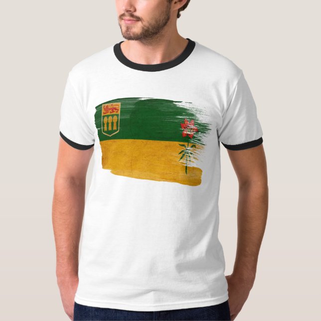 Camiseta Bandeira de Saskatchewan (Frente)