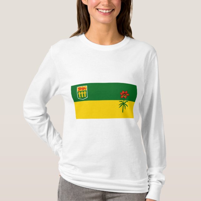 Camiseta Bandeira de Saskatchewan (Frente)