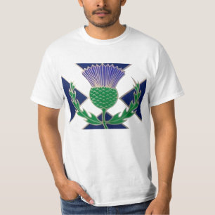 Camiseta Bandeira de Scotland e de cardo
