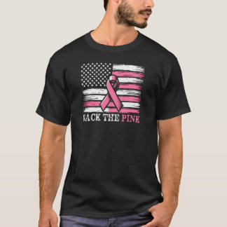 Camiseta Bandeira de Sensibilização do Cancer de Mama Rosa 