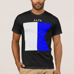 Camiseta Bandeira de Sinal Alfa Código Morse Desenho Náutic