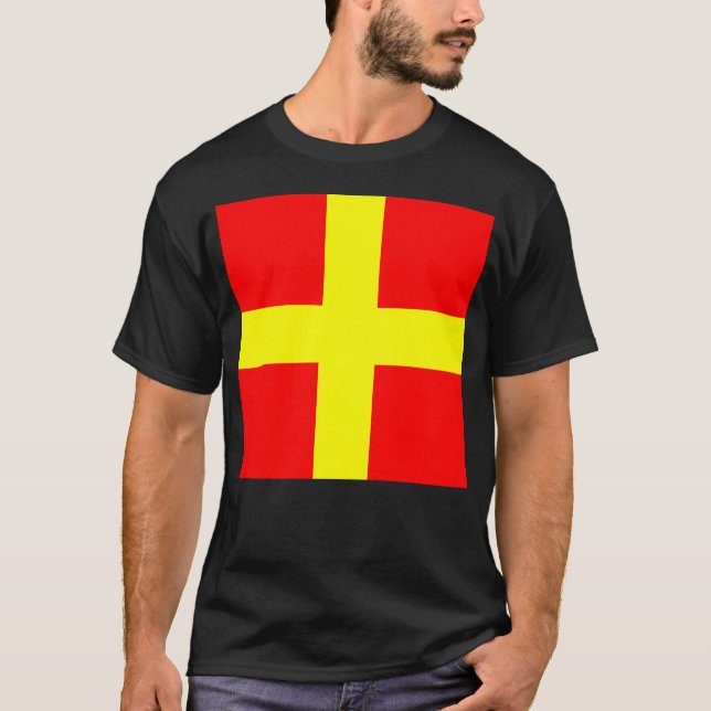 Camiseta Bandeira de Sinalização Marítima Internacional Rom (Frente)