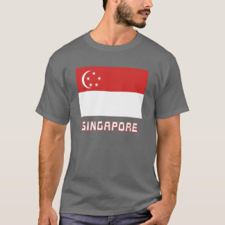 Camiseta Bandeira de Singapore com nome