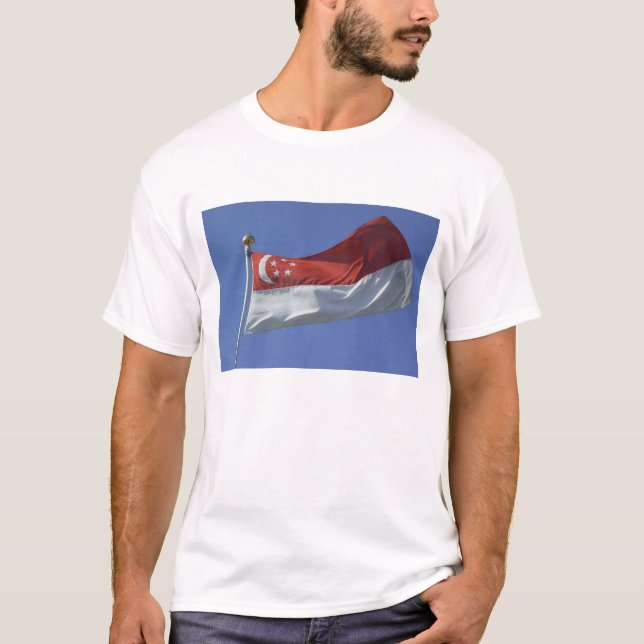 Camiseta Bandeira de Singapura (Frente)