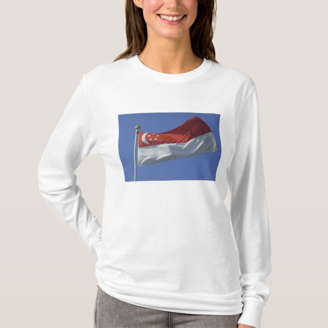 Camiseta Bandeira de Singapura (Frente)