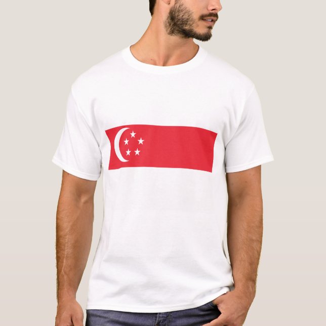 Camiseta Bandeira de Singapura (Frente)