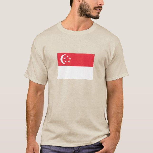 Camiseta Bandeira de Singapura (Frente)