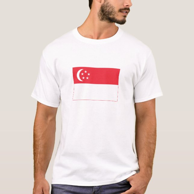 Camiseta Bandeira de Singapura (Frente)