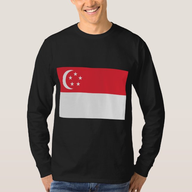 Camiseta Bandeira de Singapura (Frente)