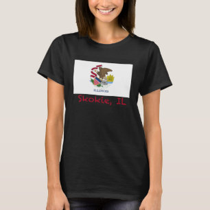 Camiseta Bandeira de Skokie Illinois EUA Lembrança