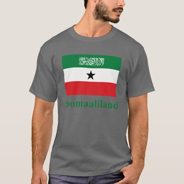 Camiseta Bandeira de Somaliland com nome em somaliano (Frente)