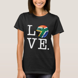 Camiseta Bandeira de sorriso de África do Sul do amor