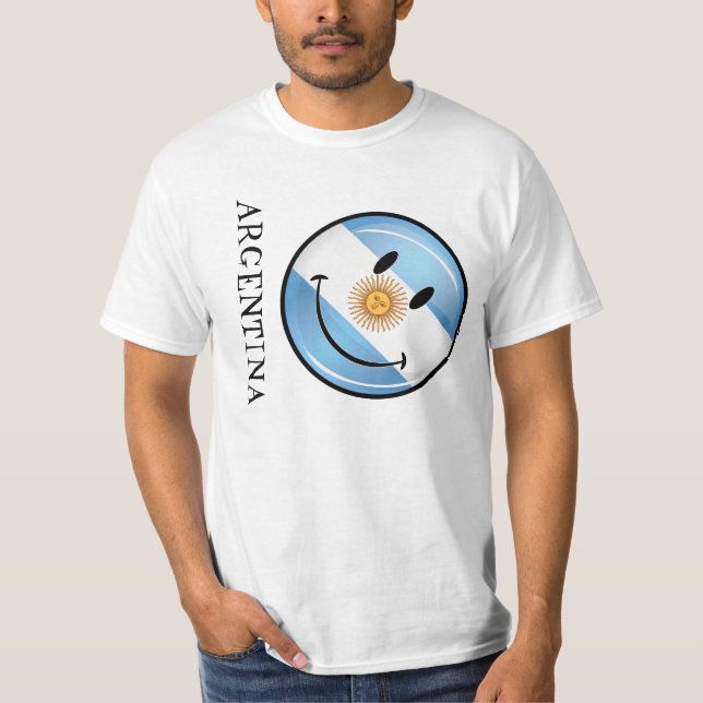 Camiseta Bandeira de sorriso de Argentina (Frente)