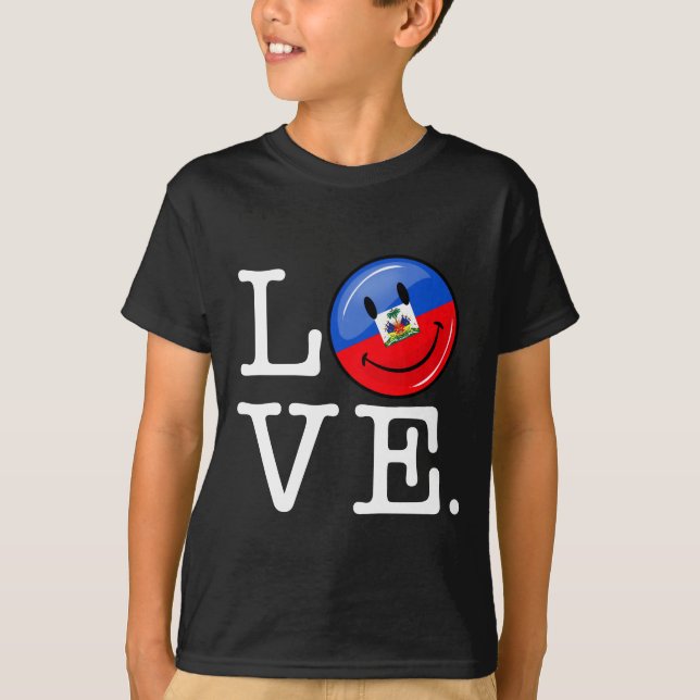 Camiseta Bandeira de sorriso de Haiti do amor (Frente)