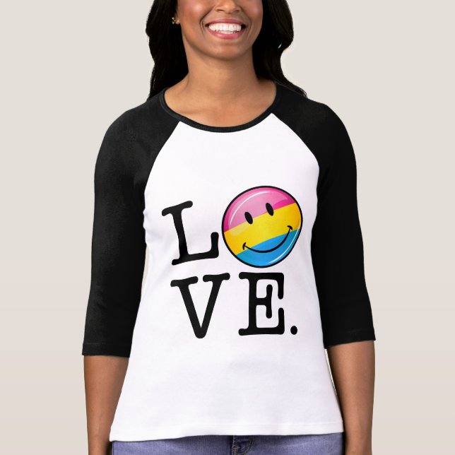 Camiseta Bandeira de sorriso do amor Pansexual (Frente)