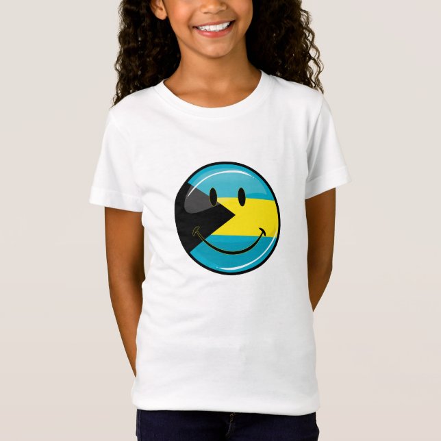 Camiseta Bandeira de sorriso redonda lustrosa de Bahamain (Frente)