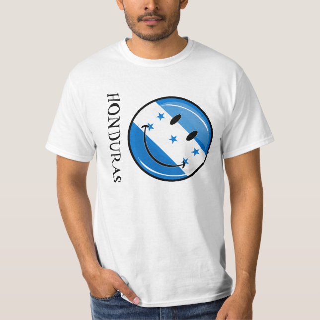 Camiseta Bandeira de sorriso redonda lustrosa do Honduran (Frente)
