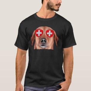 Camiseta Bandeira de Suiça de Cachorro Chinook