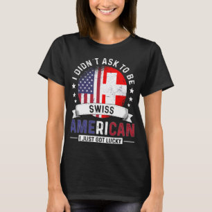 Camiseta Bandeira de Suiça do Orgulho Suíço Americano