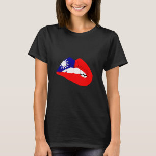 Camiseta Bandeira de Taiwan Taiwan Lábio Raízes Taiwanesas