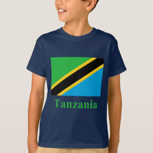 Camiseta Bandeira de Tanzânia com nome