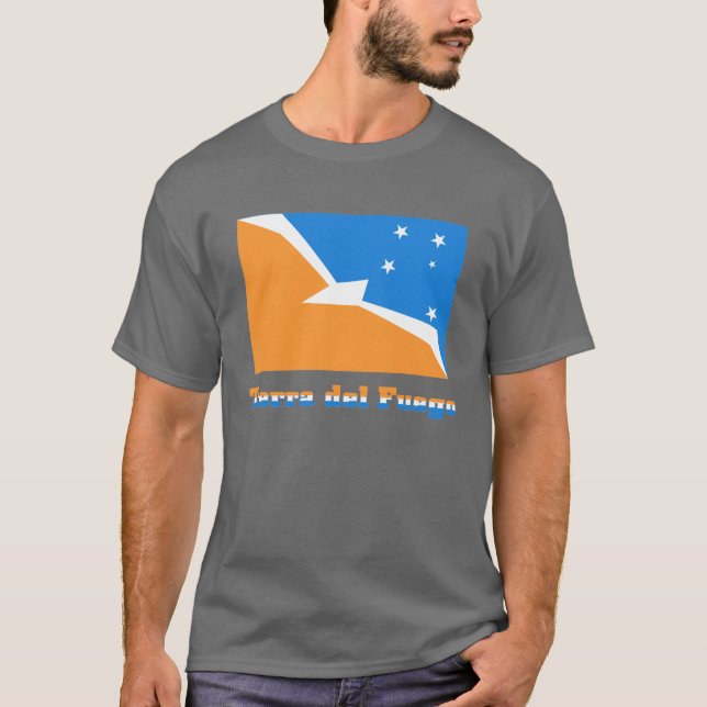 Camiseta Bandeira de Terra do Fogo com nome (Frente)