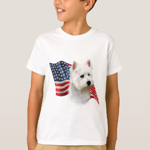 Camiseta Bandeira de Terrier branco de montanhas ocidentais