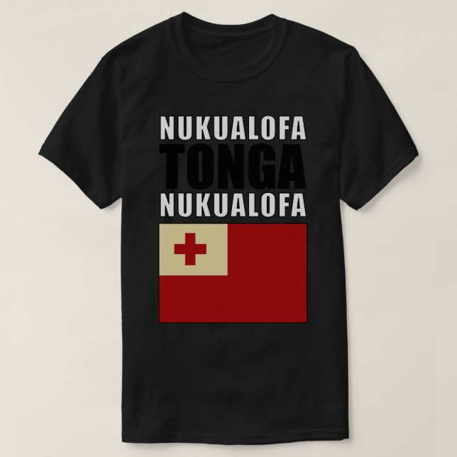 Camiseta Bandeira de Tonga (Frente do Design)