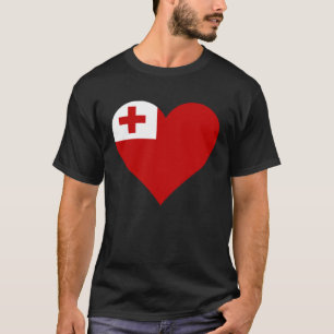 Camiseta Bandeira de Tonga Coração Presentes de Tonga Amor