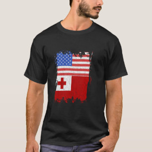 Camiseta Bandeira de Tonga EUA América Vintage Orgulho Tong