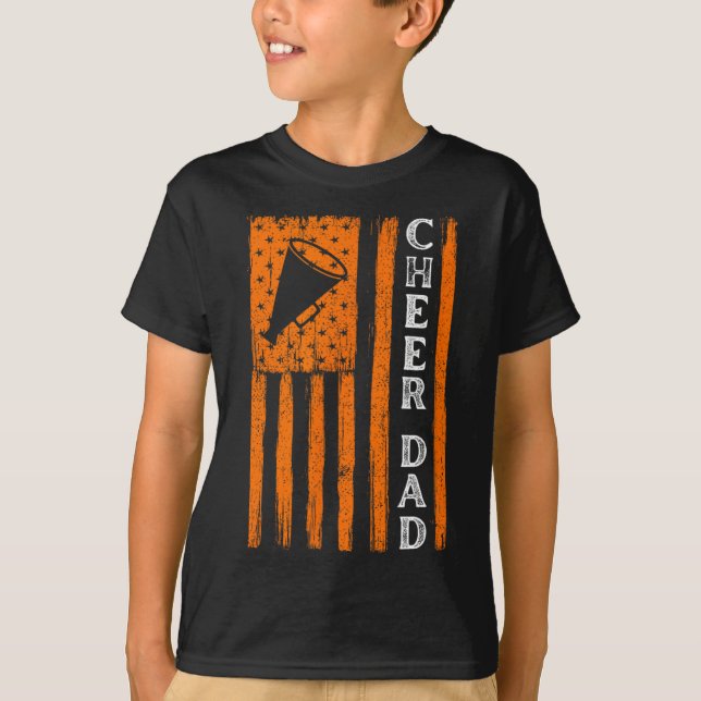 Camiseta Bandeira de Torcida Laranja Cheer Dad _1 (Frente)